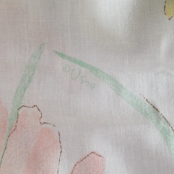 Vintage Vera Neumann Floral Rectangle Tablecloth - Picture 5 of 6